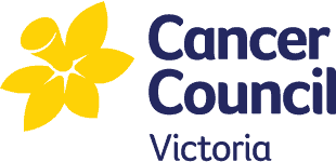 Cancer Council Victoria logo. Blue text and a yellow daffodil.