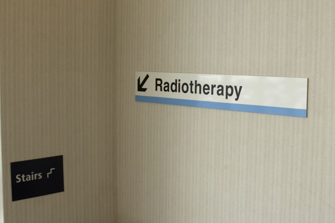 a sign saying radiotherapy this way