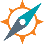 Counterpart Navigator app icon - a stylised compass in orange, teal and grey.