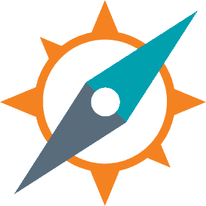 Counterpart Navigator app icon - a stylised compass in orange, teal and grey.