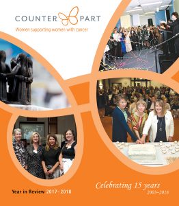 Cover of the Counterpart Year in Review 2017–18, with photos from our service's history and celebration of our 15th birthday in 2018.
