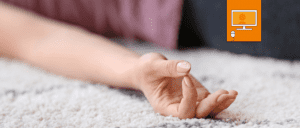 finger in yoga relaxation pose