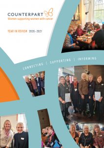 Cover of the Year in Review, featuring photographs of Counterpart volunteers and the service's logo