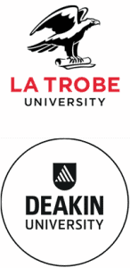 La Trobe University and Deakin University logos