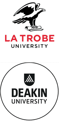 La Trobe University and Deakin University logos