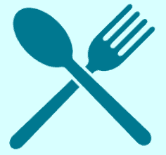 Fork and spoon graphic