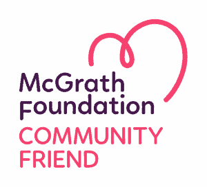 McGrath Foundation logo with Community Friend in pink text underneath