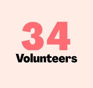 34 volunteers