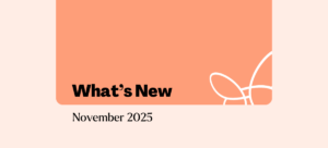 ''What's New - November 2025'' in black text on orange background.